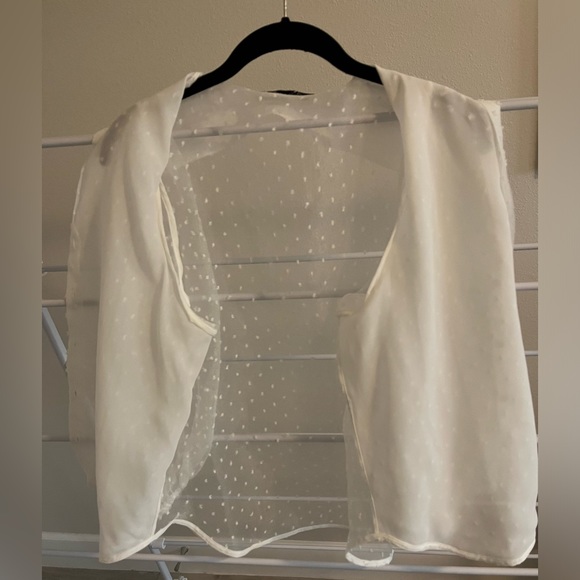 Sheer white button down blouse from ZARA - Picture 2 of 5